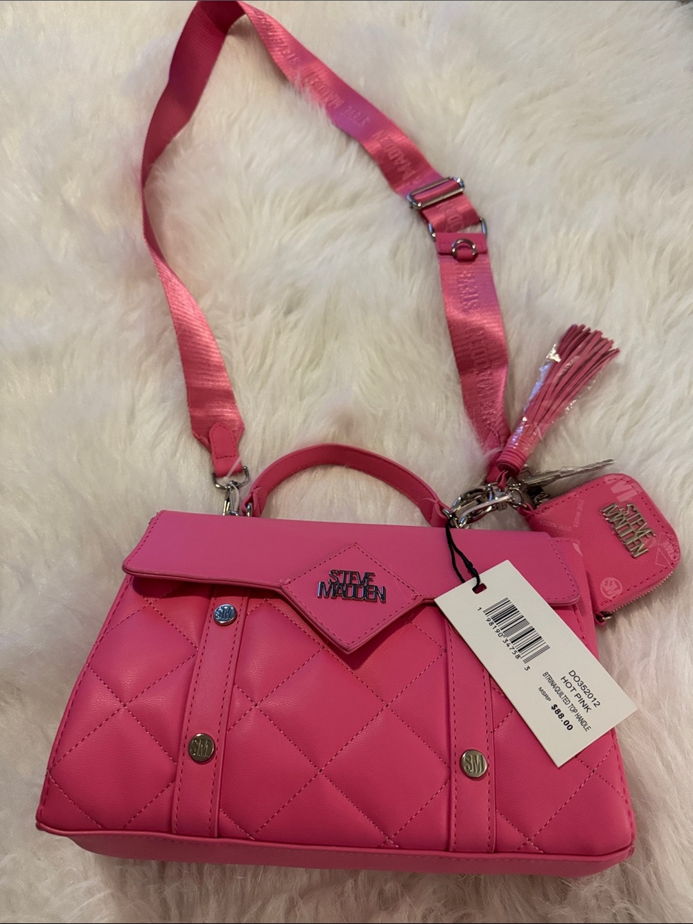 Steve Madden Hot Pink Mini Top-Handle Crossbody Bag - Picture 3 of 8